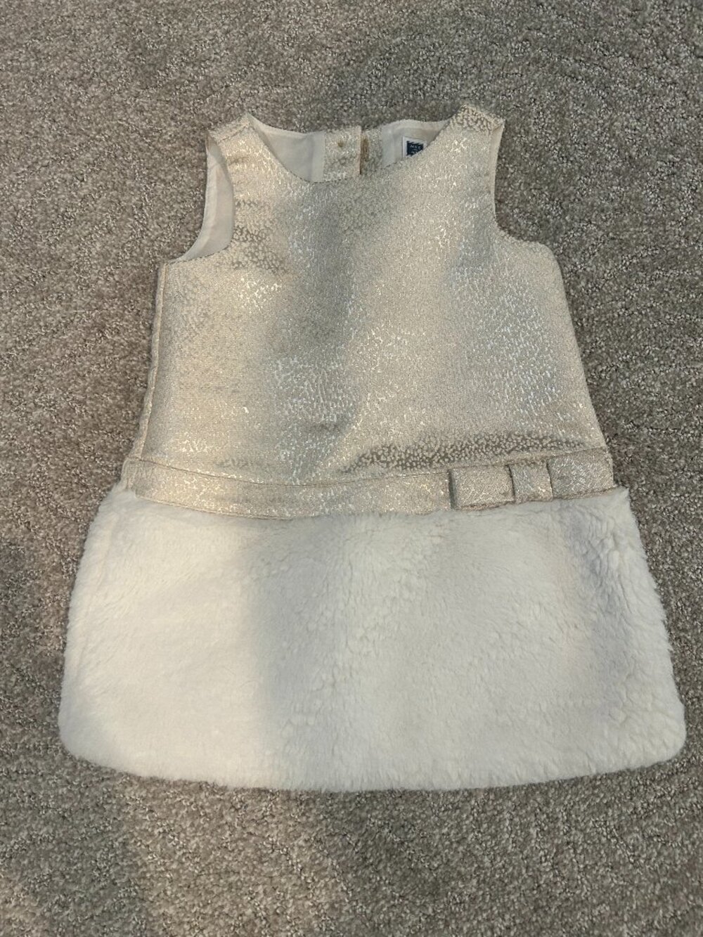 Janie and Jack Faux Fur Dropwaist Dress, 18-24 Months